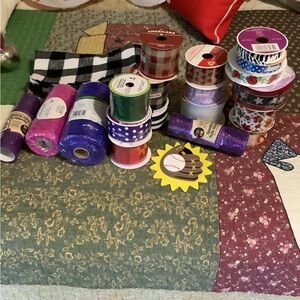 Purple and Red Party Decoration Ribbons. 14 rolls of ribbon available etc